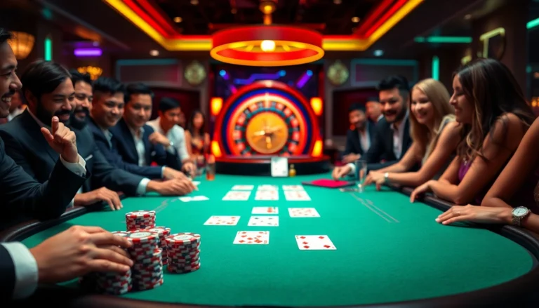 Players enjoying a thrilling blackjack game at new88bet casino, capturing the excitement and strategy of gambling.